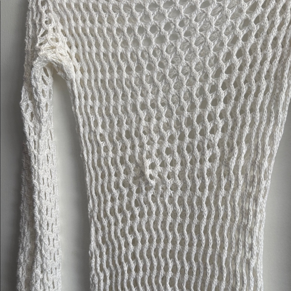 ViX Paula Hermanny Size Small Belle Crochet Knit Long Sleeve Cover-Up Women Swim - Picture 8 of 16